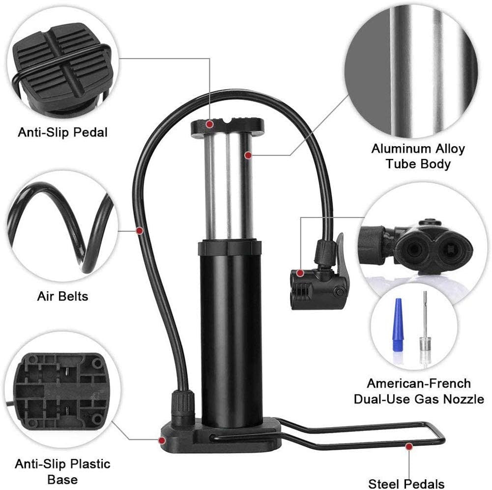 High Pressure Foot Air Pump β Mini Heavy-Duty Pump for Bicycle, Car, Scooter, Balls & Toys (No Gauge) (Random Color)